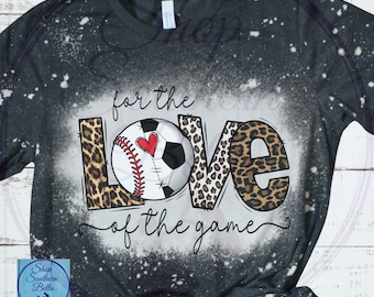 Soccer Baseball Mom of Both, Leopard Mom Bleach Shirt