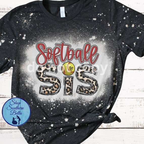 Softball Sister Bleached Shirt Softball Sister Bleached Shirt