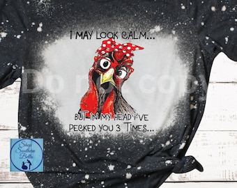 Hilarious Rooster In My Head I've Pecked You 3 Times Funny Farm Bleach Shirt, Polka Dot Chicken Mom Shirt