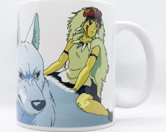 Princess Mononoke mug, Princess Mononoke cup, Studio Ghibli