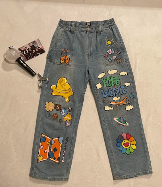 Custom Hand Painted Jeans - Etsy Australia