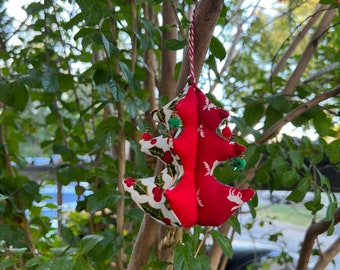 Stuffed Fabric Christmas tree Ornaments, hanging Christmas tree,