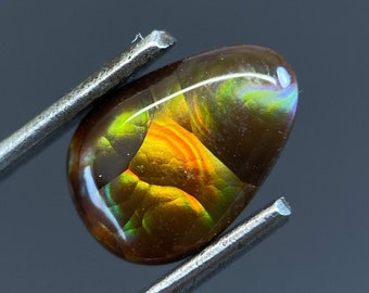 Fire Agate Handmade Cabochon for Pendant, Ring, Jewelry Making / 2.6ct, 10.98 × 8.16 × 3.90 (mm)