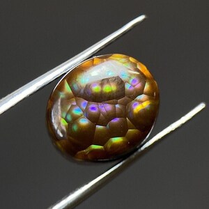 Fire Agate Handmade Cabochon for Pendant, Ring, Jewelry Making / 4.8ct, 10.98 × 9.23 × 5.56 (mm)