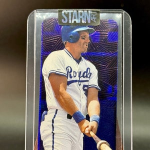 George Brett Custom Embossed and Painted Mini Tobacco Style Baseball one of one (1/1) Card Art