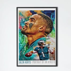 Jalen Hurts Digital Art - Arte de fútbol pintado a medida - Retrato de una serie de atletas