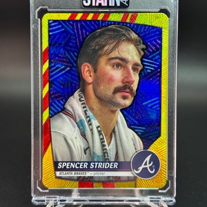 Spencer Strider Custom Embossed and Painted Card Art - Baseball Card one of one (1/1)