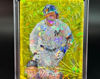 Aaron Judge Custom 3D in rilievo e dipinto acrilico, acquerello e inchiostro alcolico Baseball 1/1 Card Art