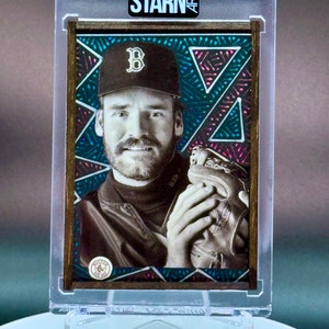 Wade Boggs Custom Card Art, Acrylic Painted, Wood Framed, Studio Baseball 1/1