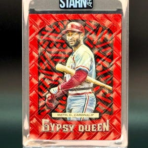 Ozzie Smith Custom 3D Embossed and Painted One of One (1/1) Baseball Card Art