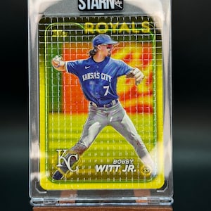 Bobby Witt Jr. Custom Embossed and Painted Baseball 1/1 Card Art