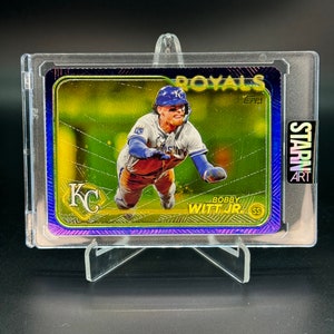 Bobby Witt Jr. Custom Embossed and Painted Baseball 1/1 Card Art
