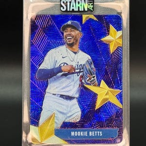 Mookie Betts Carta de beisebol personalizada em relevo e pintada 1/1