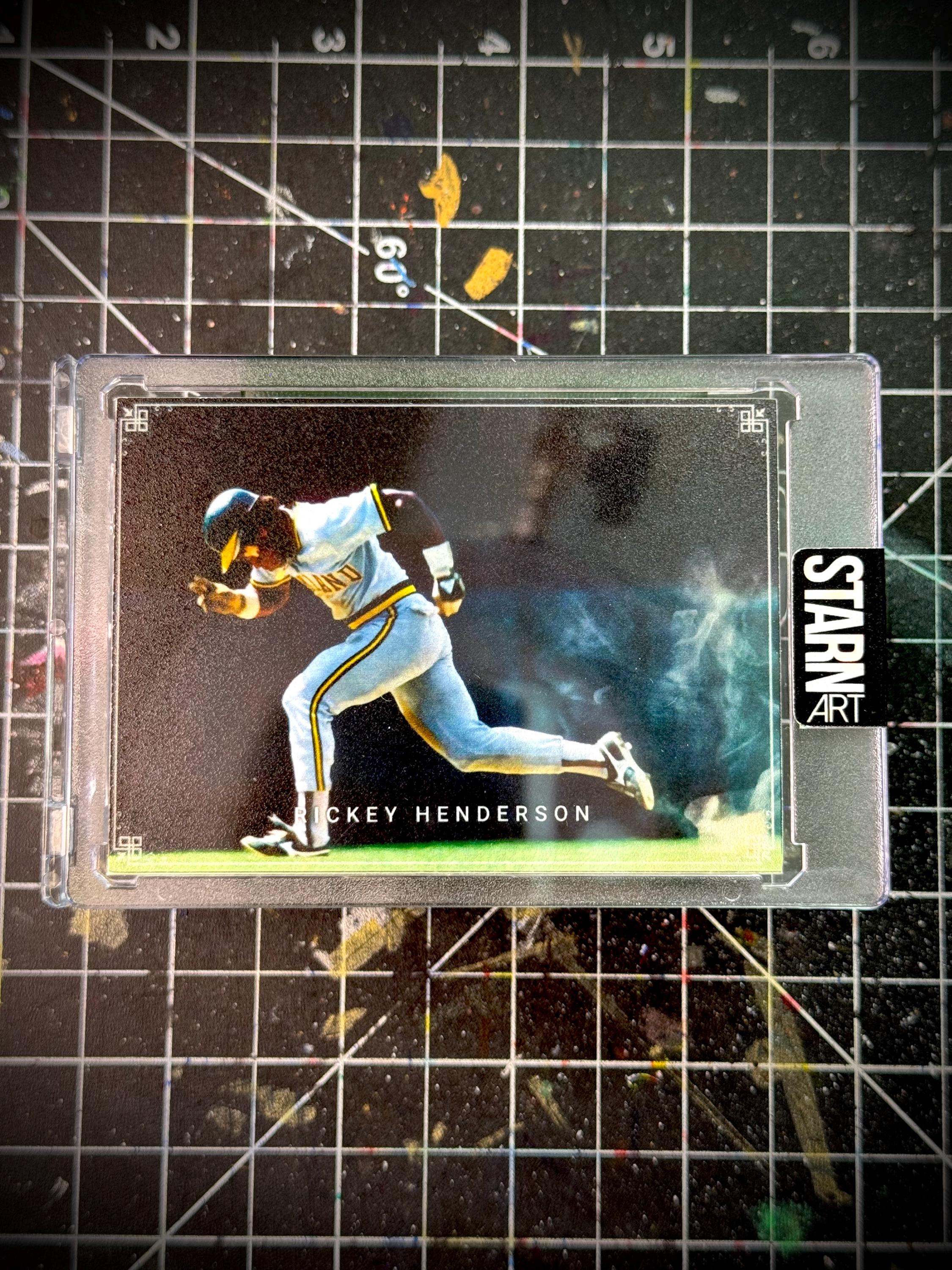 Rickey Henderson Baseball Card Art - Variant Chrome Foil Parallel - Digitally Painted - print run of only one (1/1)