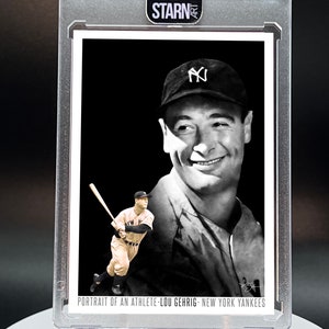 Carte peinte personnalisée Lou Gehrig Baseball Art, Portrait d'un athlète - tirage de seulement dix (1/10)