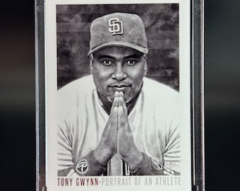 Tony Gwynn Baseball Card Art, Portrait of an Athlete Custom Painted Card - print run of only five (1/5)