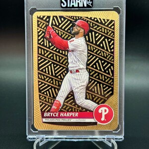 Bryce Harper Custom Embossed and Painted Card Art - Acrylic and Alcohol Ink 1/1 Baseball Card Art