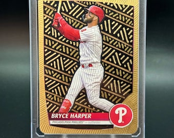 Bryce Harper Custom Embossed and Painted Card Art - Acrylic and Alcohol Ink 1/1 Baseball Card Art