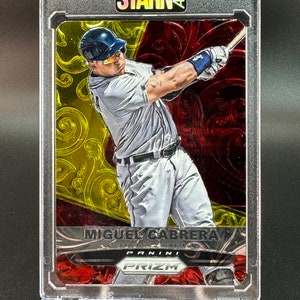 Miguel Cabrera Custom 3D geprägt, mit Alkoholtinte bemalt, Baseball 1/1 Kartenkunst