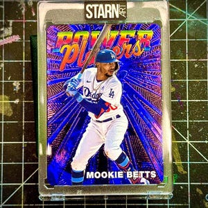 Mookie Betts Carta de beisebol personalizada em relevo e pintada 1/1