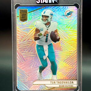 Tua Tagovailoa Custom Embossed and Painted Football 1/1 Card Art