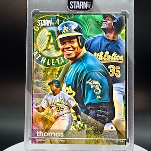 Frank Thomas Baseball Card Art, Portrait of an Athlete Custom Painted Card - oplage van slechts vijf (1/5)