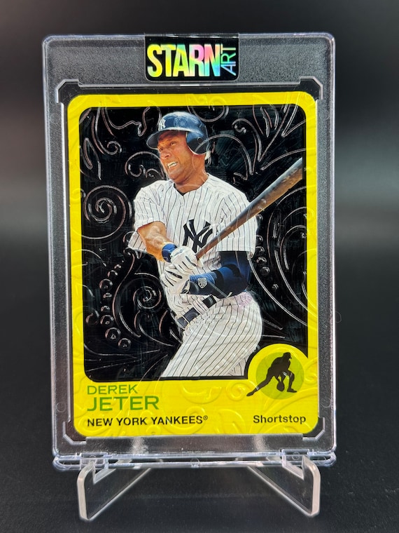 Derek Jeter Custom 3D Embossed and Painted Baseball Card Art - One 