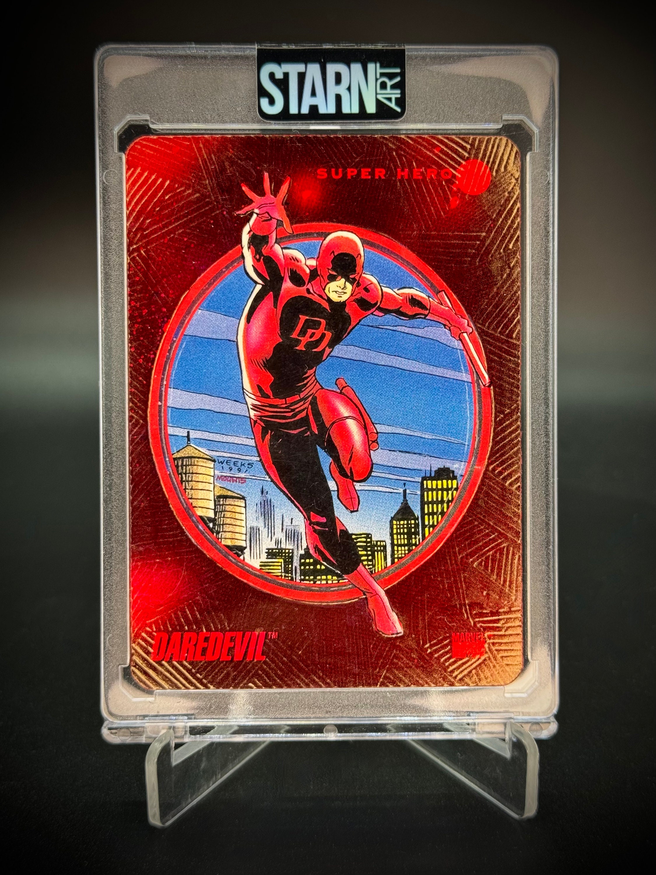 Daredevil Custom Embossed and Painted Marvel 1/1 Card Art