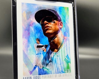 Baseball Art Limited Edition Aaron Judge, Portrait of an Athlete Custom Painted Card - print run of only five (1/5)