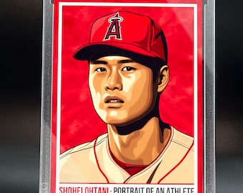 Baseball Art Limited Edition Shohei Ohtani, Portrait of an Athlete Custom Painted Card - tirage de seulement cinq (1/5)