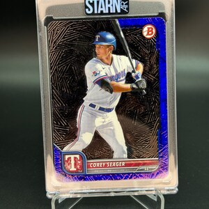 Corey Seager Custom Embossed and Painted Baseball 1/1 Card Art