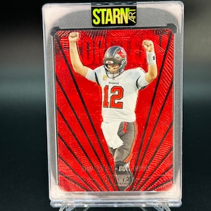 Tom Brady Custom Embossed and Painted Football one of one (1/1) Card Art