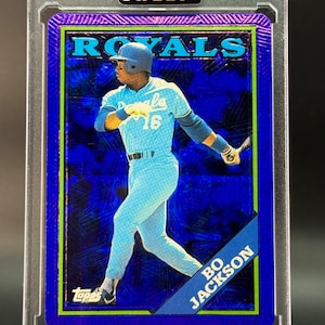 Arte do cartão 1/1 de beisebol personalizado em relevo e pintado em acrílico de Bo Jackson