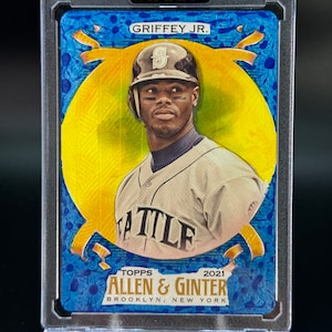 Ken Griffey Jr. Custom Embossed and Painted 1/1 Baseball Card Art