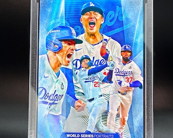 World Series Game 2 Yoshinobu Yamamoto Baseball Card Art, Portrait of an Athlete Custom Painted Card - print run of only five (1/5)