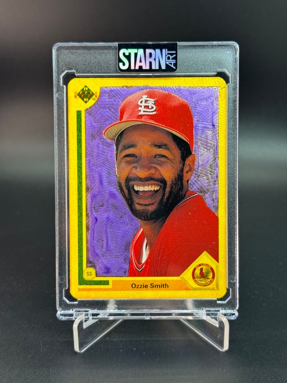 Ozzie Smith Custom Embossed and Painted One of One (1/1 Ozzie Smith Custom Embossed and Painted One of One (1/1