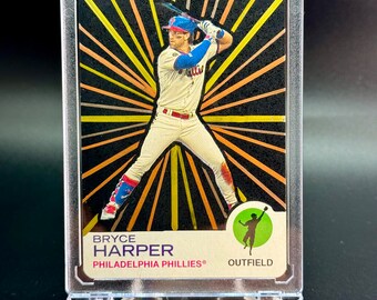 Bryce Harper Custom Painted Card Art - Acrylique et encre 1/1 Baseball Card Art