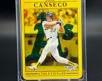 Jose Canseco Custom Embossed Alcohol Ink and Watercolor Painted, Baseball 1/1 Card Art