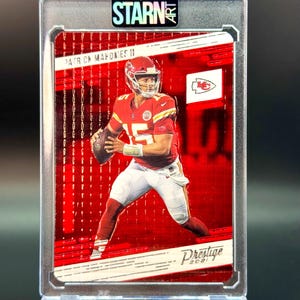 Patrick Mahomes Custom Embossed and Ink Painted Football 1/1 Card Art
