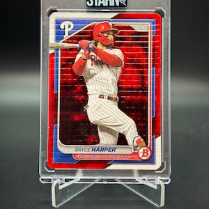 Bryce Harper Custom Embossed and Painted Card Art - Watercolor and Alcohol Ink 1/1 Baseball Card Art