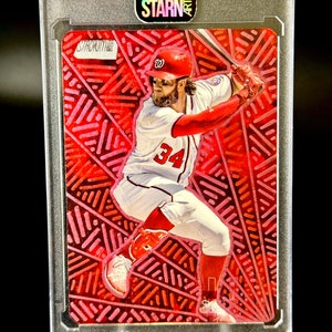 Bryce Harper Custom Painted Acrylic, Watercolor, and Alcohol Ink Baseball 1/1 Card Art