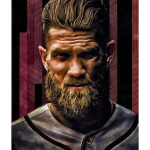 Bryce Harper Digital Art - Custom Painted Baseball Artwork - Portrait of an Athlete Series