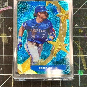 Bobby Witt Jr. Custom Embossed and Painted Baseball 1/1 Card Art