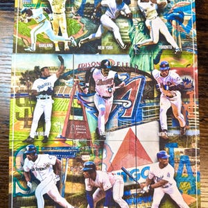 Rickey Henderson Baseball Card Art – Conjunto de quebra-cabeça de 9 cartas – Colecionável esportivo de edição limitada feito à mão (apenas 10 conjuntos feitos)