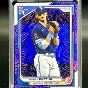 Bobby Witt Jr. Custom Embossed and Painted Baseball 1/1 Card Art