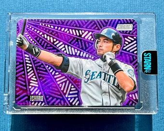 Ichiro Custom Painted Card Art - Acrylic, Watercolor, and Alcohol Ink, Baseball Card 1/1