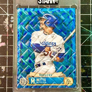 Mookie Betts Custom 3D Embossed and Painted Baseball 1/1 Card Art