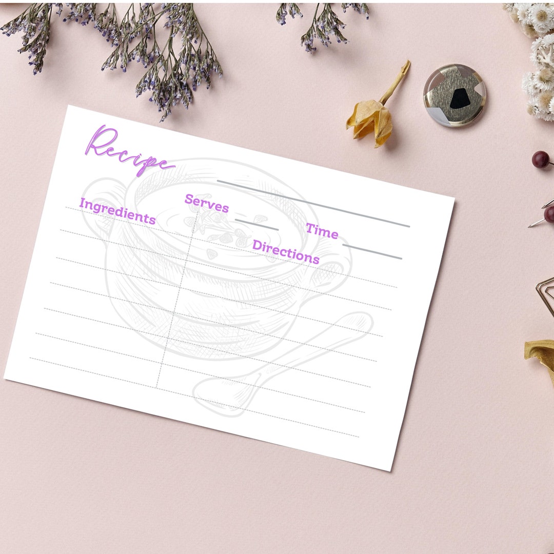 Editable Printable Recipe Cards - Etsy