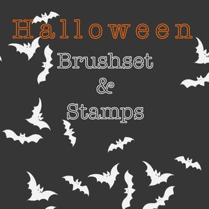 Halloween Pinselset & Stempel- Halloween Stempelpinsel, Halloween Pinsel für die Fortpflanzung, Procreate Pinsel für ipad