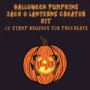 Halloween Pumpkin Jack o Lantern Creator Kit- Pumpkin procreate brushes, pumpkin stamps, Halloween stamps, Halloween brushes